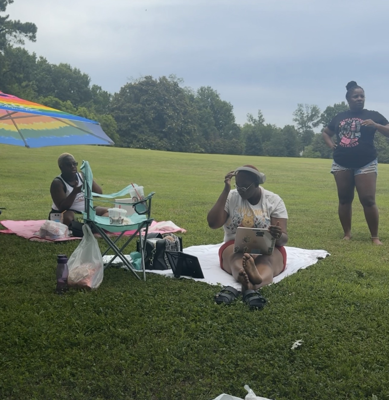 Books and Babes members enjoying an outdoor picnic gathering